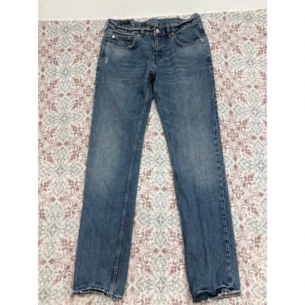 True Religion Rocco Relaxed Skinny Jeans Mens 31 Medium Wash Blue Denim 100 Cott